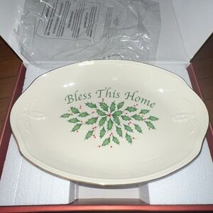 Lenox Holiday Collection “Bless This Home” Bread Tray